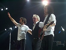 Left to right: Paul Rodgers, Roger Taylor and Brian May in 2005