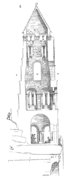 Coupe du clocher, dessinée par Eugène Viollet-le-Duc.