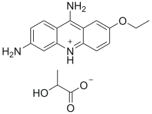 Skeletal formulas of ethacridine lactate