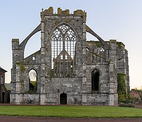 Vue partielle des ruines de l'église abbatiale.