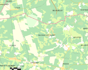 Poziția localității Saugnacq-et-Muret