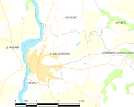 Mapa obce L’Isle-Jourdain