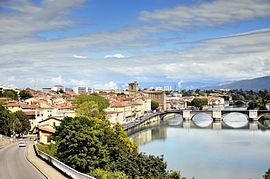 A view of Romans-sur-Isère and the Isère river