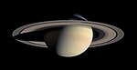 Saturno visto desde la sonda espacial Cassini.
