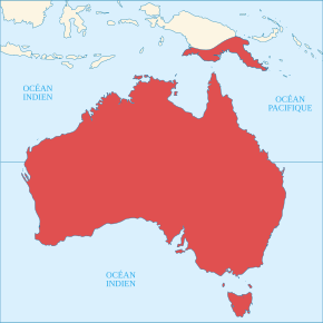 Descripcion d'l'imatge Tachyglossus Aculeatus distribution map-fr.svg.