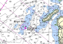 Map excerpt showing Bligh Reef.