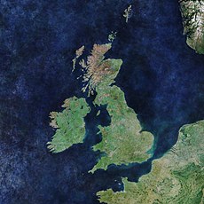 Fotografía satelite d'as islas britanicas
