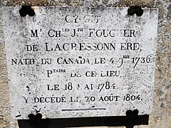 Dalle funéraire de Foucher de la Cressonnière.