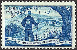 Commemorative Future Farmers of America stamp issued in 1953