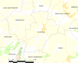 Mapa obce Gourville