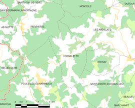 Mapa obce Chénelette