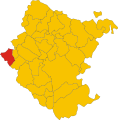 Collocatio finium Municipii in Provincia Arretina.