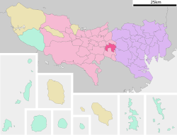 Location of Mitaka in Tokyo