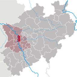 Läget för Duisburg i Nordrhein-Westfalen