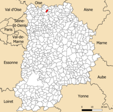 Localisation dans le département de Seine-et-Marne.