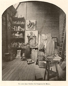 Il laboratorio di Dalou nel 1899.