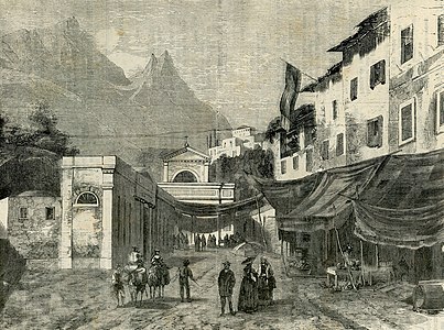 I bàgni a Casamicciola (râra inmàgine prìmma do teramòtto do 28 lûggio 1883) [1]