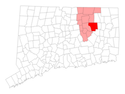 Location within Tolland County, کنیکٹیکٹ