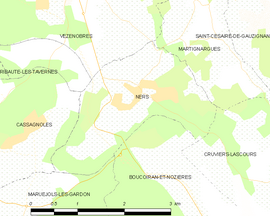 Mapa obce Ners