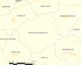 Mapa obce Césarville-Dossainville