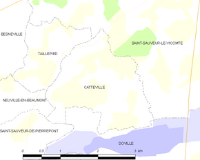 Poziția localității Catteville