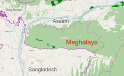 梅加拉亞邦地圖