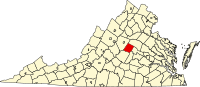 Locatie van Fluvanna County in Virginia