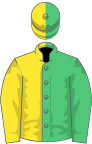 Emerald green and yellow (halved)