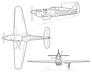 Rogožarski IK-3 three view