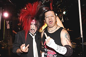 Drummer Shizuki in 2009, with Jun Kasai.