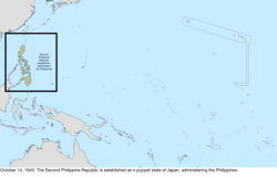 Map of the change to the United States in the Pacific Ocean on October 14, 1943