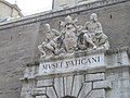 Italian inscription over entrance to the Vatican Museums.