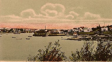 Gezien vanaf Lane's Island in 1905