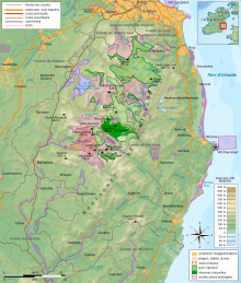 Cartographie couleur des zones protégées dans les montagnes de Wicklow