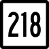 Route 218 marker