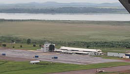 Het vliegveld bij Entebbe in 2009