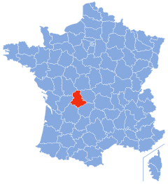 Департамент Верхня В'єнна на карті Франції