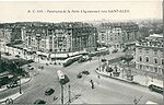 Pariser Straßenbahnen an der Porte Clignacourt um die Jahrhundertwende