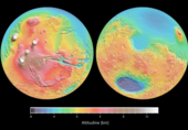 Mappa topografica di Marte.