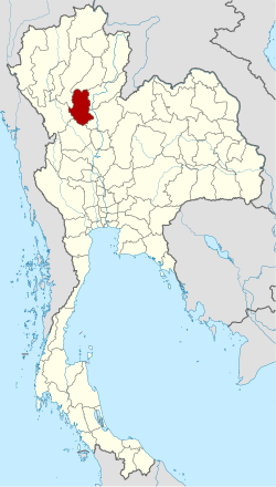 แผนที่ประเทศไทย จังหวัดสุโขทัยเน้นสีแดง