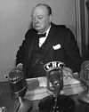 וינסטון צ'רצ'יל במהלך ועידה בקוויבק (1944)