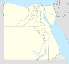 Mapa konturowa Egiptu, u góry nieco na prawo znajduje się punkt z opisem „Suez”