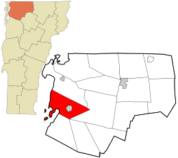 Location in Franklin County and the state of Vermont.