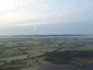 De Ibbenbürener Bergplatte van het noorden uit gezien