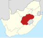 Map indicating the extent of Free State within the Republic of South Africa