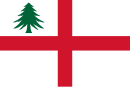 New England Ensign, St. George's Cross field, 1745