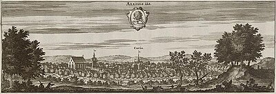 Alingsås cirka år 1700