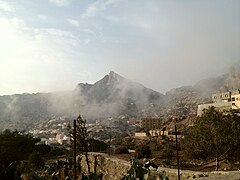 Jabal Atherb, as seen from Ḥawālah in Bareq