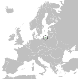 Danzigin vapaakaupunki Euroopan kartalla 1930.