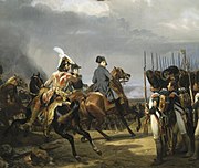 Napoléon I, Maharaja Perancis, memeriksa Pengawal Imperial dalam Pertempuran Jena-Auerstedt pada tahun 1806, lukisan oleh Horace Vernet.